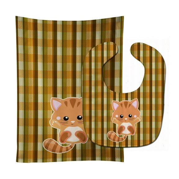 Hooray Kitten Baby Bib and Burp Cloth
