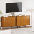 thumbnail image 6 of Aisword Sideboard Buffet Cabinet with Storage,Mid Century Modern Fluted Accent Coffee Bar Console Table,Tambour Sliding Doors& Adjustable Shelf for Kitchen, Living Room, Entryway, 40 Inch Yellow, 6 of 7