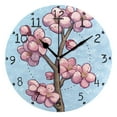 thumbnail image 4 of Cartoon Plum Blossom Round Wall Clock Silent Analog Battery Operated Gold Pointer Home Decor 9.84" Diameter, 4 of 11