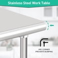 thumbnail image 6 of Sunvasagoo Commercial Stainless Steel Work Table, NSF Certified, Adjustable Shelf, Silver Finish, 6 of 6