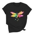 thumbnail image 5 of Busydd T Shirts for Women Trendy Crew Neck Print Graphic Tees Casual Summer Short Sleeve Going Out Tops L, 5 of 5