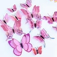 thumbnail image 5 of Butterfly Wall Decor,Plastic Butterflies Foldable Removable Water-Proof Reusable Mural Wall Stickers,3D Butterflies Stickers With Magnets For Party Decorations,Butterfly Decorations,Pink, 5 of 9