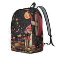 thumbnail image 2 of Whimsical Fairy Tale Mushroom Backpack, Waterproof School Bag with Boho and Woodland Mushroom Pattern, 2 of 5