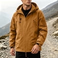 thumbnail image 2 of Rain Jackets for Men Solid Color Windbreaker Windproof Zip Up Hooded Windbreaker Loose Fit Trendy Fall Vacation Outdoor Travel Jacket, 2 of 8