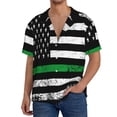 thumbnail image 1 of Balery American Flag Camisa Casual de Manga Corta con Botones para Hombre, Texturizada, Estilo Cubano, para Playa, Verano-X-Large, 1 of 5