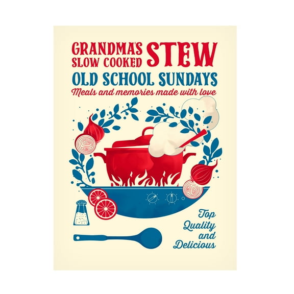 Trademark Fine Art Dionisis Gemos Grandmas Stew kitchen print Canvas Wall Art