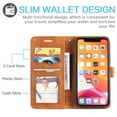 thumbnail image 3 of Wallet Case For iPhone 15 Pro, Card Pocket Rfid Blocking Magnetic Buckle Synthetic Leather Folio[Hidden Kickstand] All-Round Shockproof Anti-Scratch Full Coverage Phone Case, Brown, 3 of 12