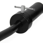 CAP Barbell Solid Steel 47 in. Olympic EZ Curl Bar with Collars, 200lb Capacity, Black