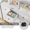thumbnail image 5 of Twister.CK 7 Drawers Dresser, Modern Chest of Drawer Storage Cabinet Drawer Unit, Wood Organizer TV Stand for 48" TV, Bedroom, Living Room, Entryway, White, 5 of 9