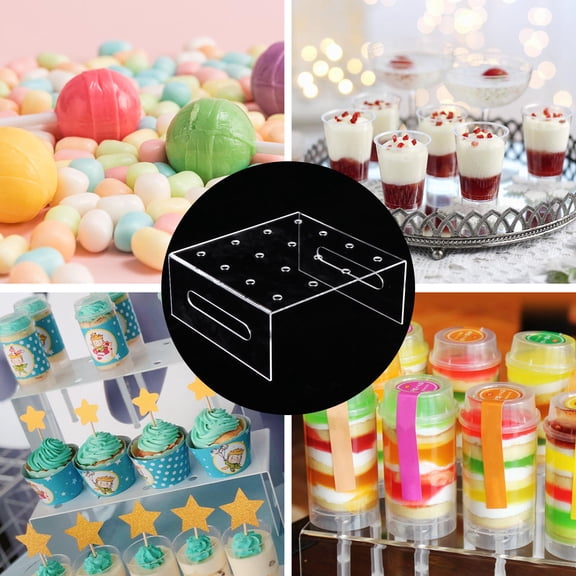 DEEPCRAFF 1Pc Clear Acrylic 16 Hole Lollipop Stand Push Cake Display Rack for Banquet