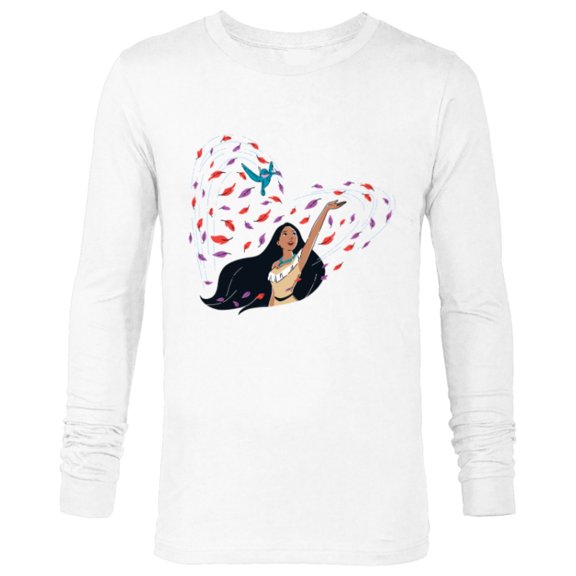 Disney Princess Pocahontas and Flit Heart - Long Sleeve T-Shirt for Men - Customized-White