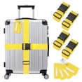thumbnail image 1 of Juego de 4 correas para equipaje aprobadas por TSA, juego de correas para maletas y etiquetas ajustables para maletas [Amarillo], 1 of 1