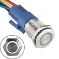 thumbnail image 1 of 19mm Latching Push Button Switch 12V DC On Off Stainless Steel LED Self-locking, 1 of 10