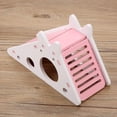 thumbnail image 2 of Casa para hámster para mascotas Casa de juegos para hámster de madera Casa escondite Nido de descanso para animales pequeños con escaleras para ratones Ratones Mascotas Animales pequeños Rosa, 2 of 5