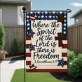 thumbnail image 5 of Patriotic America Forever Christian Garden Flag 12 x 18 inch Double Sided Religious Where the Spirit of the Lord is There is Freedom 2 Corinthians 3:17 for July 4th Faith Seasonal, 5 of 6