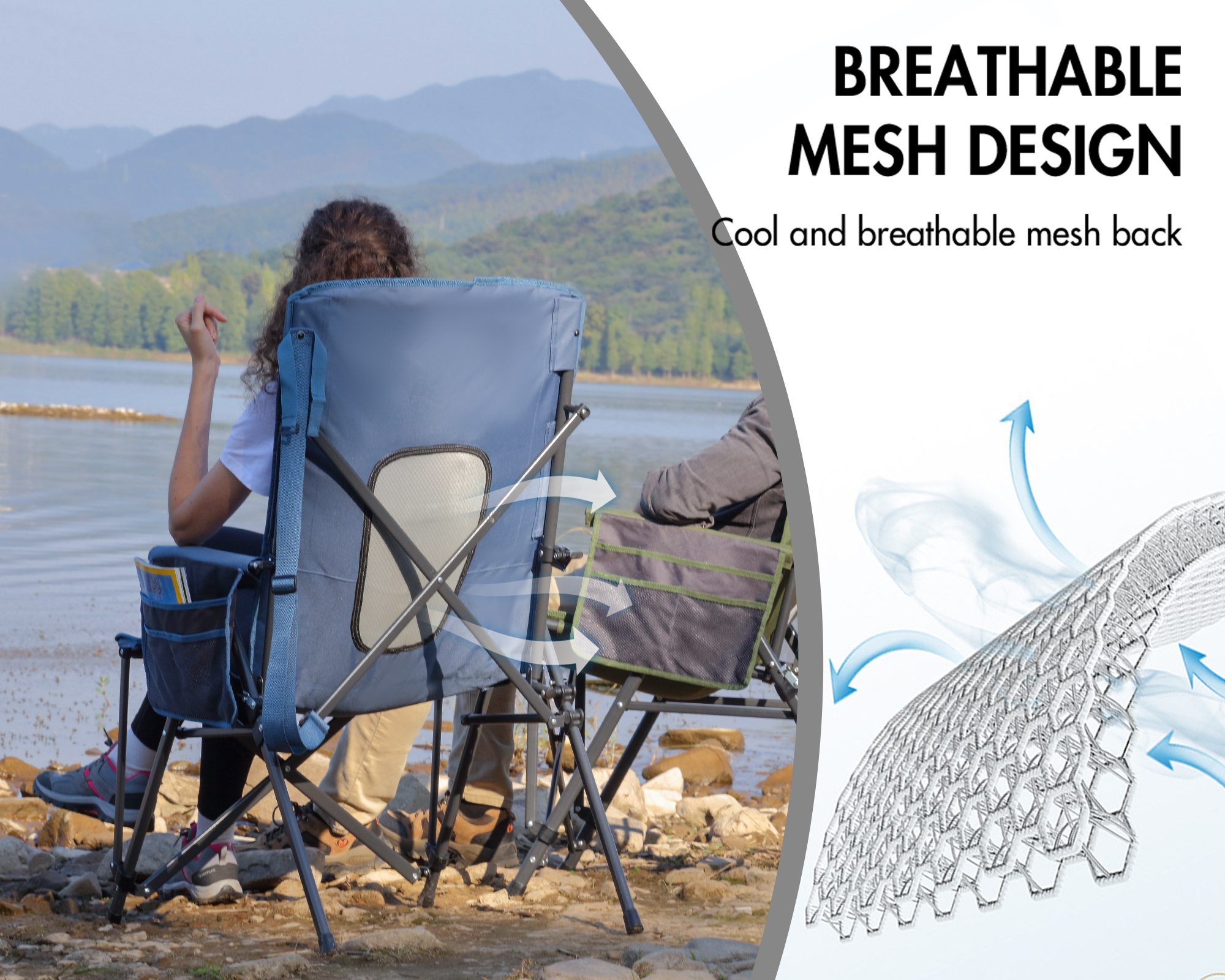 Portal Folding High Back Camping Chair - 400 lb Capacity photo 2
