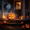 thumbnail image 2 of Tryvkinvive Orange Distressed Jack O Lantern LED Light 6.7",Light Up Pumpkin Decor,Halloween Decoration for Porch Steps Desktop Indoor Outdoor, 2 of 6