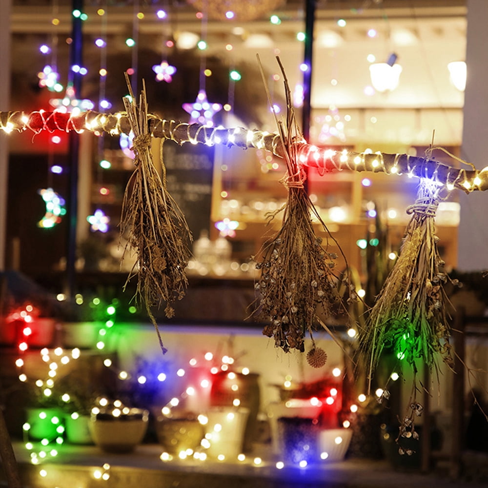 Christmas Weatherproof 200/300LED Curtain Fairy Lights,8HoursTimer,Memory,8Modes 