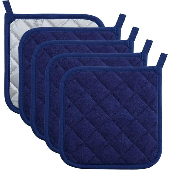 ManYmbyan Pot Holders for Kitchen Heat Resistant Potholder, Potholder Clearance, Hot Pads for Kitchen, Trivet for Cooking and Baking (5, Dark Blue)