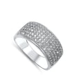 thumbnail image 4 of Wide Cluster White Cubic Zirconia Promise Ring .925 Sterling Silver Band Jewelry Female Male Size 7, 4 of 4
