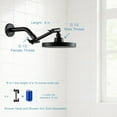 thumbnail image 5 of Shower Head Extension Arm, 6 in Shower Extension Arm with Locking Nut, Adjustable Height and Angle, Universal G1/2 Connector for Fixed and Handheld ShowerHead, Matte Black, 5 of 14
