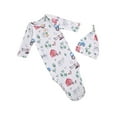 thumbnail image 4 of ITFABS Ensemble de 2 Sacs de Couchage pour Bébé, Poche de Sommeil à Imprimé Floral et Dessin Animé, Bonnet Rond, 4 of 7