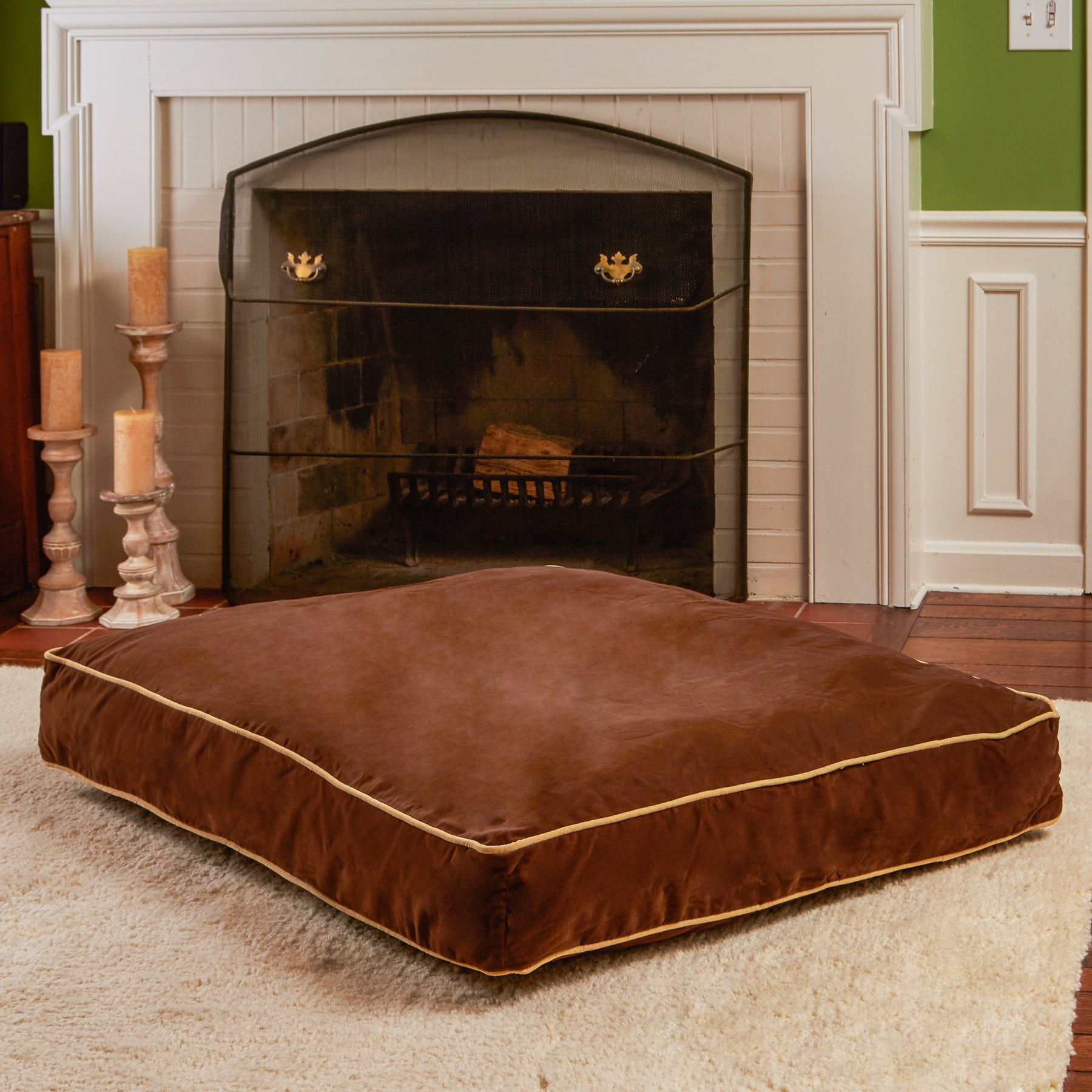 Happy Hounds Buster Rectangle Pillow Style Dog Bed, Cocoa, Large (48 x 36 in.)