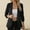 Black, variant on CLEARANCE ITEMS FOR WOMEN Toonshare Womens Winter Coat Trendy Charming Women's Solid Color Elegant Pocket Long Sleeve Collar Blazer Red S