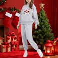 thumbnail image 6 of Piuwrlz Kids Sweatsuits Sets 2pcs Girls Jogger Set Pocket Christmas Round Neck Sweats and Sweatpants Gray Size 9 Years, 6 of 9