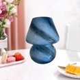 thumbnail image 6 of Hand Blown Glass Swirl Shape Table Lamp Decorative LED Night Light for Bedroom Nightstand, Living Room Decor Table Centerpiece Lamps , Blue, 6 of 8