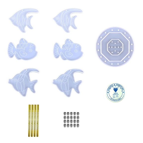 Wind Chimes Resin Molds Silicone Kit for Resin Casting,Resin Jewelry Molds Fish Wind Chime Epoxy Molds for Home Décor