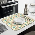 thumbnail image 3 of Pioneer Flower Floral Print Pattern Kitchen Dish Drying Mat 1 Pack, Ultra Absorbent Microfiber Drainer Mat, 16"x18", 3 of 6