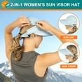 thumbnail image 5 of SUN CUBE Women Sun Hat for Outdoor UV Protection, Wide Brim Sun Hat Ponytail, Convertible Zip-Off Beach Hat Visor for Golf Gardening Pool Travel, Foldable Summer UPF50+ Visor Hat, Light Blue, 5 of 9