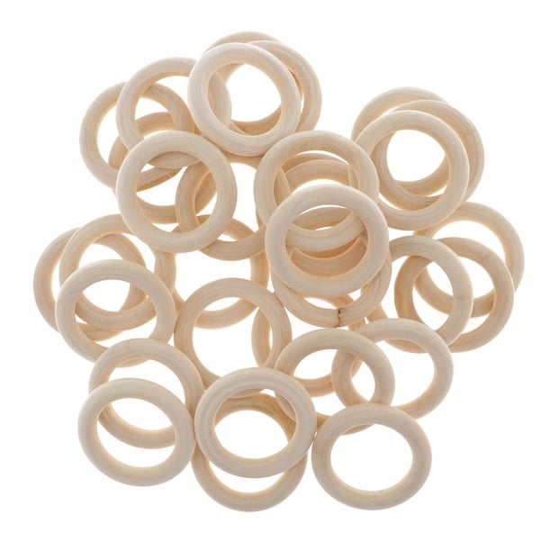 40/20 anillos de madera naturales para joyería, ideales para hacer pulseras y otros artículos. 60mm 20pcs