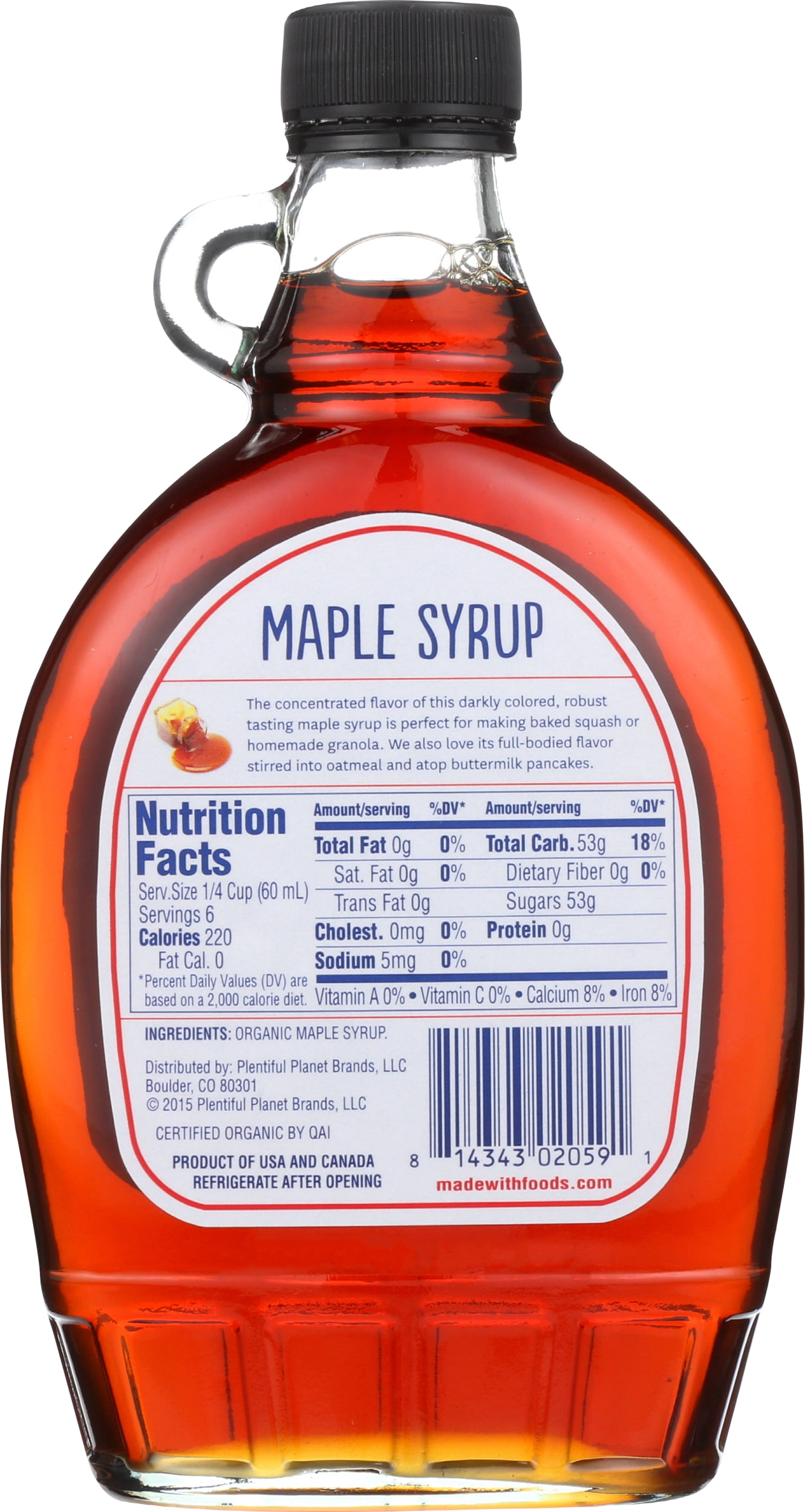 Pack of 12, Made With Organic Maple Syrup Grade A Dark, 12 fl oz