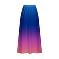 thumbnail image 6 of LIBRCLO Skirts for Women Maxi Length Gradient Printed Elastic Waistband Pleated Skirts with Pocket Summer Casual Clothes, 6 of 6
