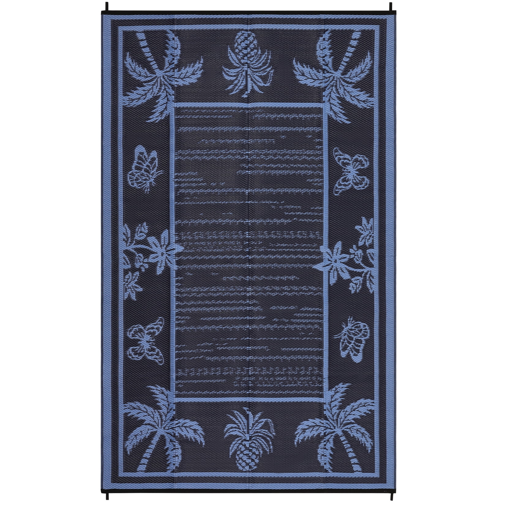 Nanan 9'x12' Outdoor Rug, Waterproof Reversible Patio Rug, Portable Foldable Floor Cover for Camping, Picnic, Beach, Deck, Backyard, Dark Blue Purple