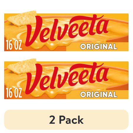 (2 pack) Velveeta Original Pasteurized Recipe Cheese Product, 16 oz Block