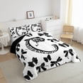 thumbnail image 4 of Feelyou Modern Monogrammed C Bedding Comforter Set, Kawaii Princess Black Bow Twin Comforter Sets, Fashion Initial Letter Reversible Bedding Set, Lightweight Room Decor, 2 Pieces, 4 of 9