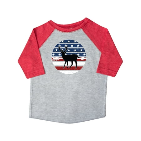 

Inktastic Deer Bow Hunting USA Flag Gift Toddler Boy or Toddler Girl T-Shirt