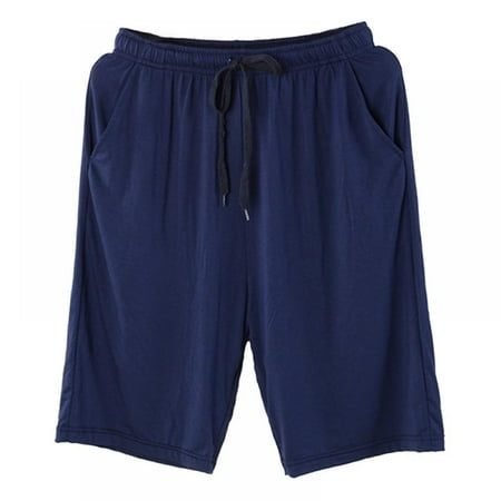 

Mens Modal Material Pajama Shorts Lightweight Sleep Shorts with Pockets for Men