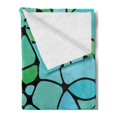 thumbnail image 2 of Seafoam Soft Flannel Fleece Throw Blanket, Mosaic Geometric Pattern Vintage Inspirations Abstract Composition, Cozy Plush for Indoor and Outdoor Use, 50" x 60", Lime Green Seafoam Blue, by Ambesonne, 2 of 5