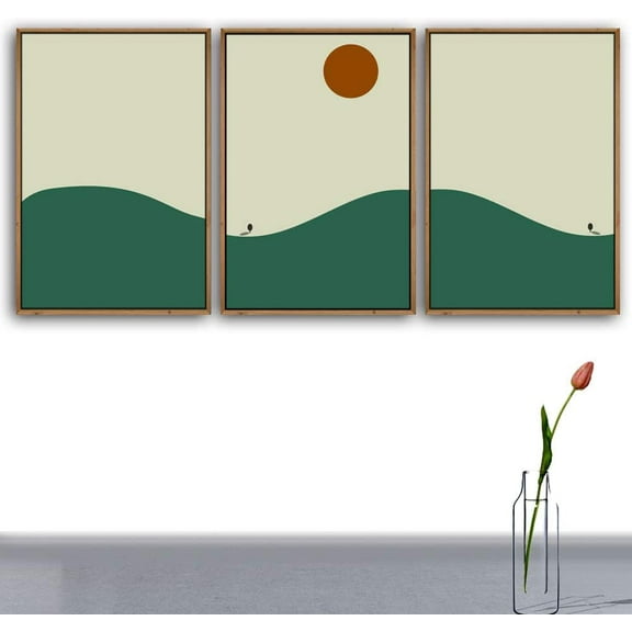 IDEA4WALL 3 Piece Framed Canvas Wall Art for Living Room, Bedroom Nordic Simple Style Canvas Prints for Modern Home Decoration Ready to Hang