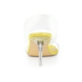 thumbnail image 2 of BLISSFUL STEP Women's Clear Slide Stiletto Heels Open Toe Slip On Sandals Yellow 9, 2 of 7
