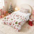 thumbnail image 2 of Manfei Santa Twin Comforter Sets Holiday Bedding Set, Purple Pink 2 Pieces 1 Comforter and 1 Pillowcase, Xmas Reversible, 2 of 6