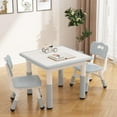 thumbnail image 5 of TROPOW Toddler Table and 2 Chairs Set with Graffiti Desktop,Height Adjustable Kids Table and Chairs Set,Non-Slip Legs,Kids Activity Table for Home,Nursery,for Age 2-10,Christmas Gifts for Kids, 5 of 9