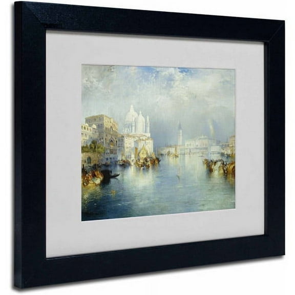 Trademark Fine Art "Grand Canal Venice 1903" Canvas Art by Thomas Moran, Black Frame