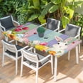 thumbnail image 2 of Easter Bunny Table Cloths for 6 Foot Rectangle Tables, Farmhouse Watercolor Eggs Tulip Wood Grain Patio Waterproof Elastic Fitted Tablecloths, Washable Rectangular Table Cover for Camping, 2 of 8