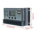 thumbnail image 4 of PWM 12V/24V Auto Solar Panel Charge Controller LCD Dual USB Panel Output 5V Output Solar Panel Regulator 60A/50A/40A/30A Charge ,Simple and Convenient to Set, 4 of 6