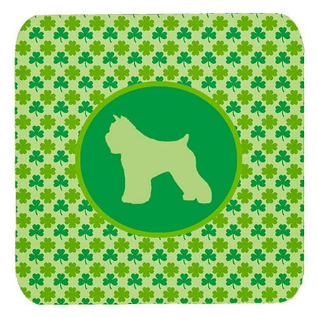 1120 Foam - Set of 4 Bouvier des Flandres Lucky Shamrock Foam Coasters